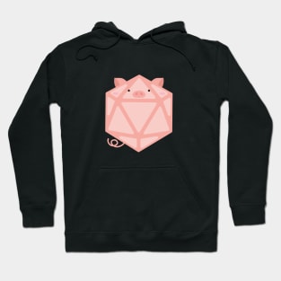 Polyhedral 20 Sided Dice Pig - Tabletop RPG and Animal Lovers Mashup Hoodie